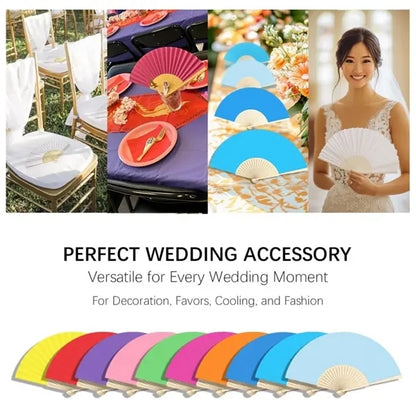 Hand Paper Folding Bamboo Fan