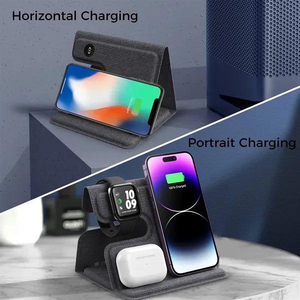 Portable Fast Charge 3-in-1 Foldable Wireless Charger