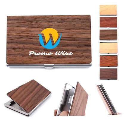 Magnetic Buckle Slim Practical Wood Business Card Holder
