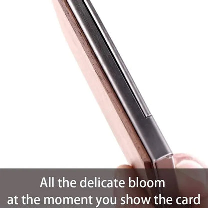 Magnetic Buckle Slim Practical Wood Business Card Holder