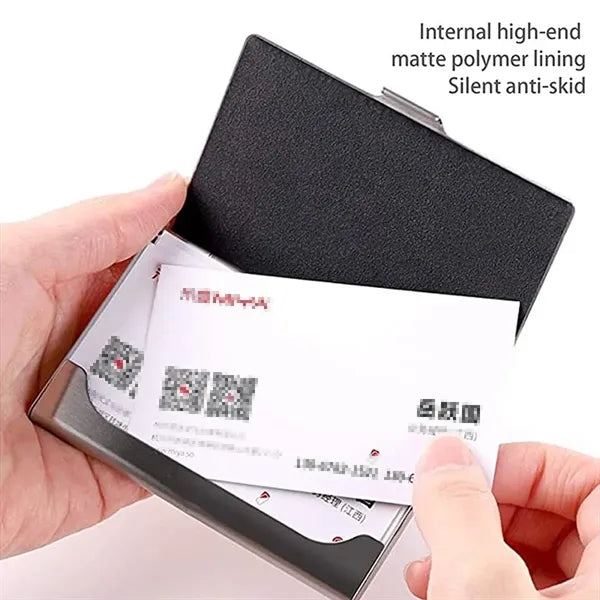 Magnetic Buckle Slim Practical Wood Business Card Holder
