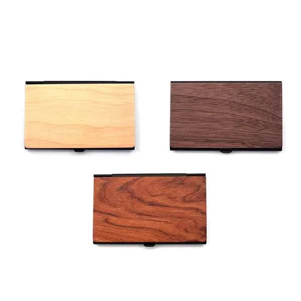 Magnetic Buckle Slim Practical Wood Business Card Holder