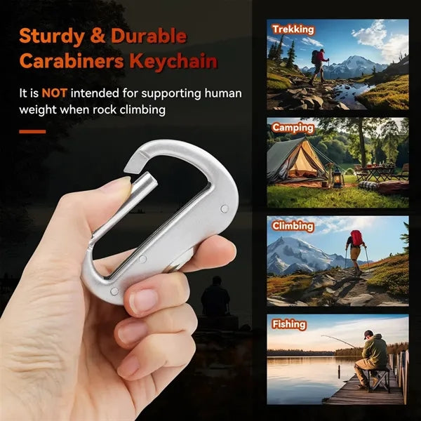 Folding Multi-Tool Carabiner with Knife and Bottle Opener