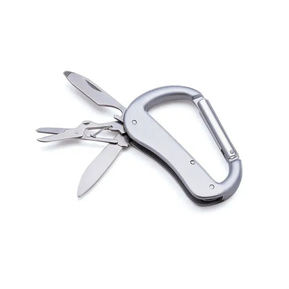 Folding Multi-Tool Carabiner with Knife and Bottle Opener
