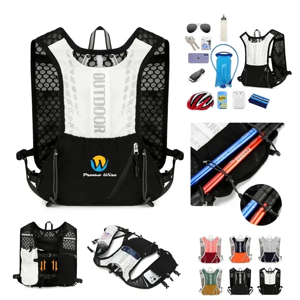 Breathable Reflective Multi-Pocket Hydration Running Vest