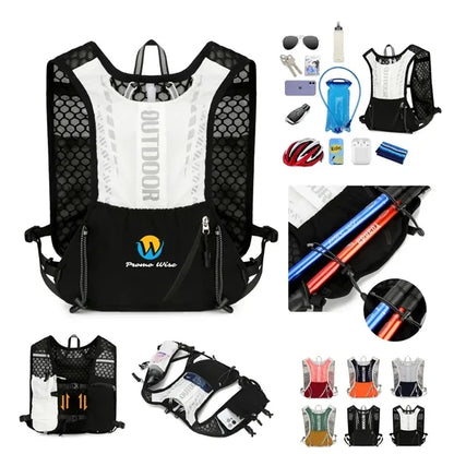 Breathable Reflective Multi-Pocket Hydration Running Vest