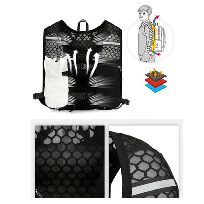 Breathable Reflective Multi-Pocket Hydration Running Vest