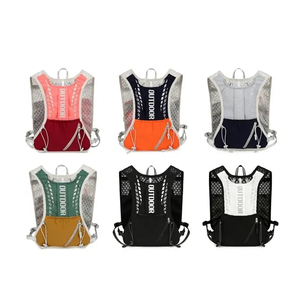 Breathable Reflective Multi-Pocket Hydration Running Vest