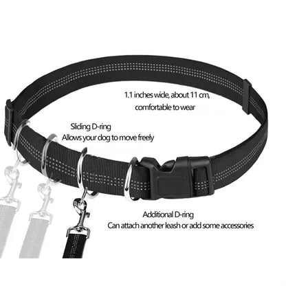 Tangle-Free Adjustable Dog Leash with Removable Storage Bag