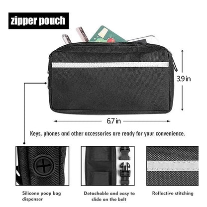 Tangle-Free Adjustable Dog Leash with Removable Storage Bag