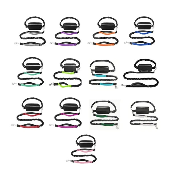 Tangle-Free Adjustable Dog Leash with Removable Storage Bag