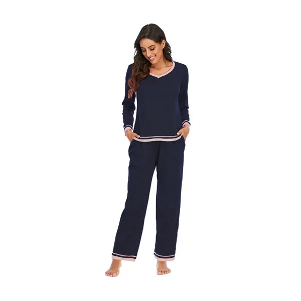 Long-Sleeve Pants Breathable Fade-Resistant Soft Pajama Set