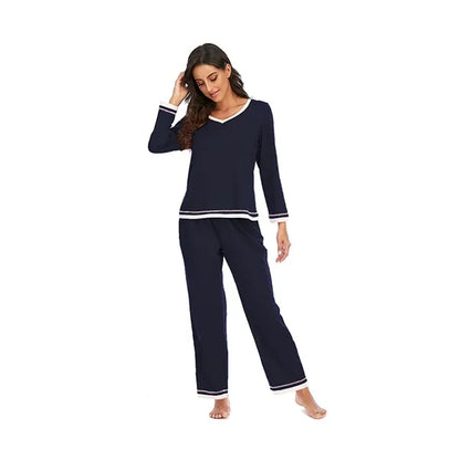 Long-Sleeve Pants Breathable Fade-Resistant Soft Pajama Set