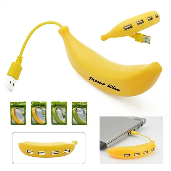 4-in-1 Compact High Speed Banana-Shaped USB Hub for Laptops