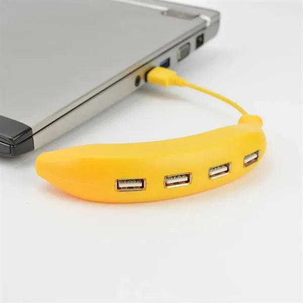 4-in-1 Compact High Speed Banana-Shaped USB Hub for Laptops