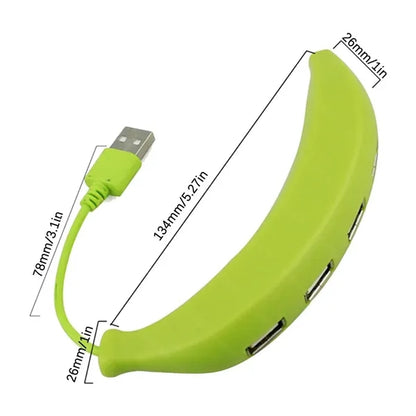 4-in-1 Compact High Speed Banana-Shaped USB Hub for Laptops