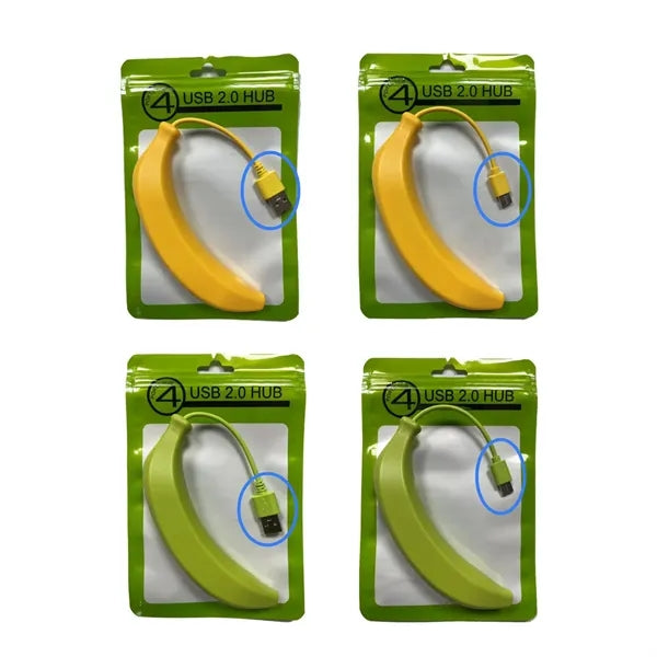 4-in-1 Compact High Speed Banana-Shaped USB Hub for Laptops