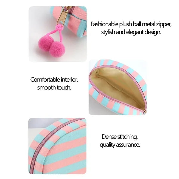 Zipper Flat Base Spacious Single Compartment Makeup Bag