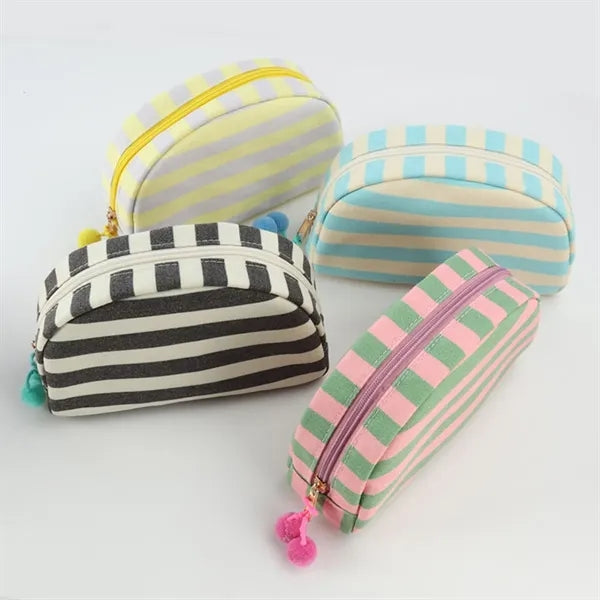 Zipper Flat Base Spacious Single Compartment Makeup Bag
