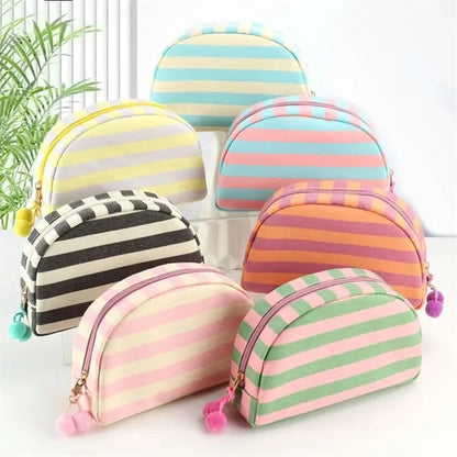 Zipper Flat Base Spacious Single Compartment Makeup Bag