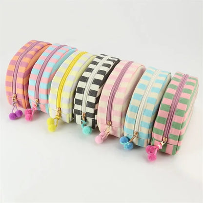 Zipper Flat Base Spacious Single Compartment Makeup Bag