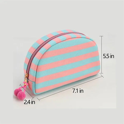Zipper Flat Base Spacious Single Compartment Makeup Bag
