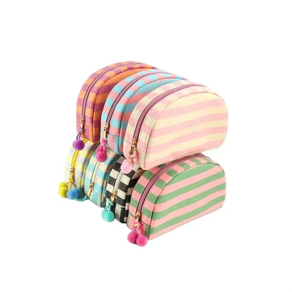 Zipper Flat Base Spacious Single Compartment Makeup Bag