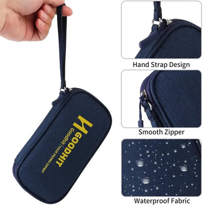 Portable Jacquard Fabric Electronic Organizer Bag