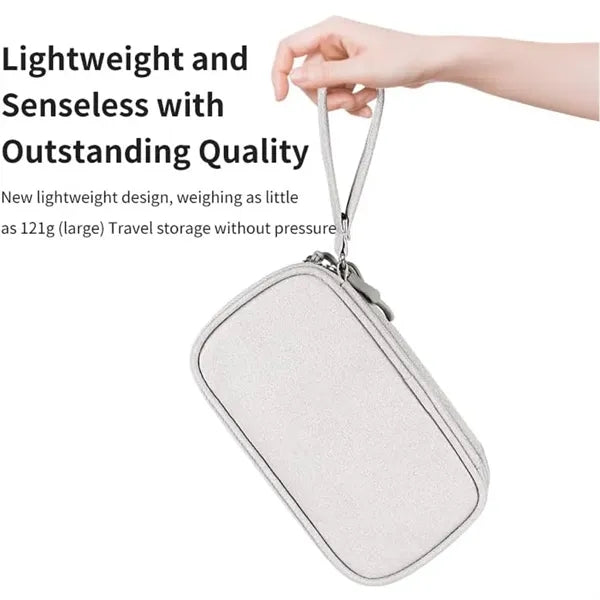 Portable Jacquard Fabric Electronic Organizer Bag