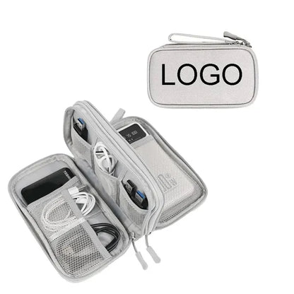 Portable Jacquard Fabric Electronic Organizer Bag