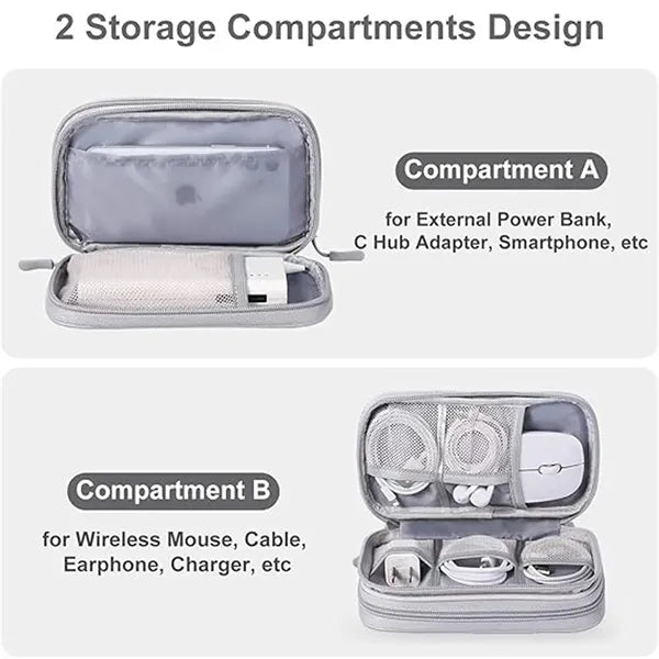 Portable Jacquard Fabric Electronic Organizer Bag