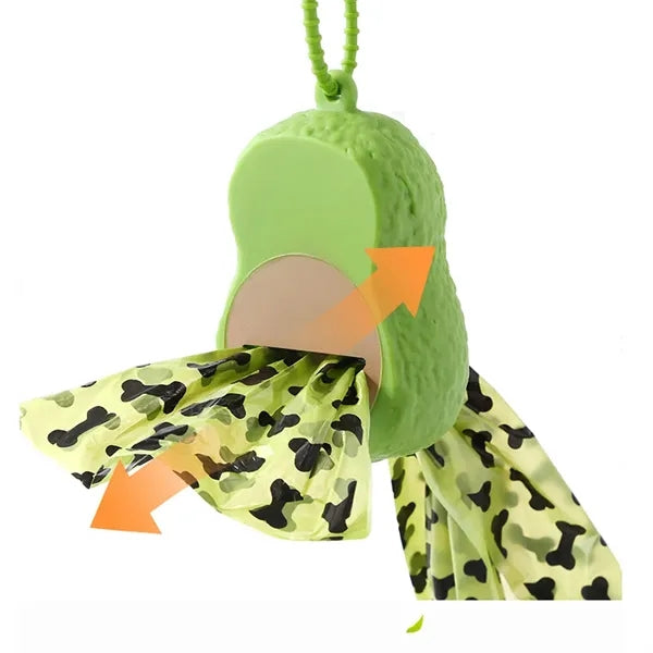 Biodegradable One-Handed Tear Avocado Poop Bag Dispenser
