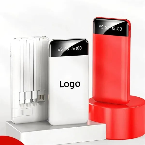 10000mAh Large Capacity Power Bank with Built in Cable