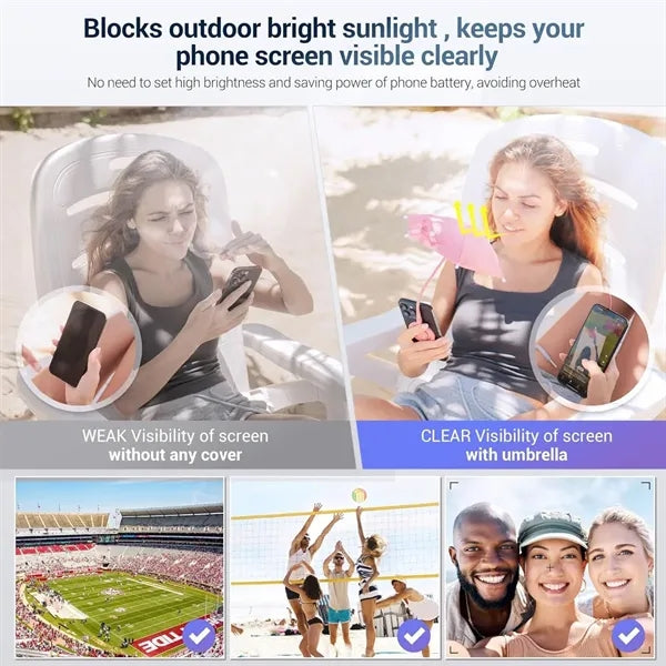 Adjustable Shade Phone Umbrella with Magnetic Ring