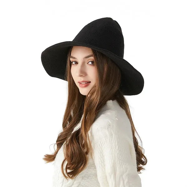 Stretchy Wool Blend Wide Brim  Foldable Costumes Witch Hat