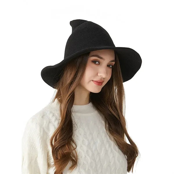Stretchy Wool Blend Wide Brim  Foldable Costumes Witch Hat