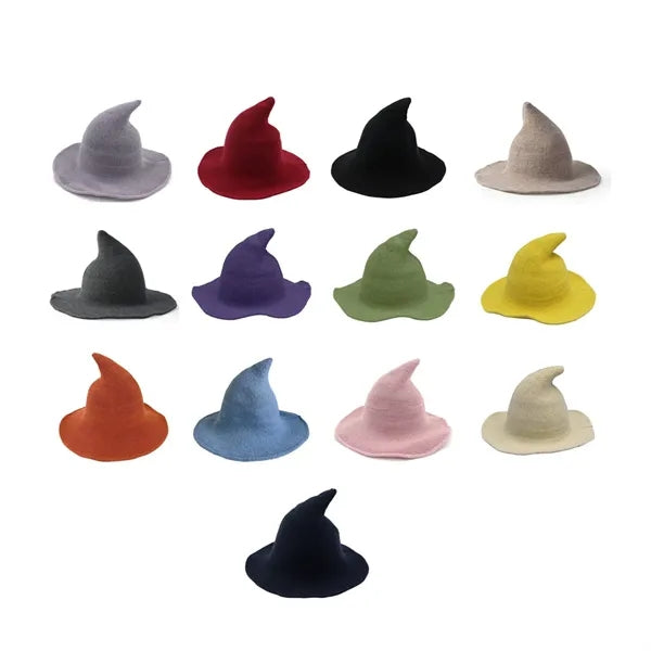 Stretchy Wool Blend Wide Brim  Foldable Costumes Witch Hat