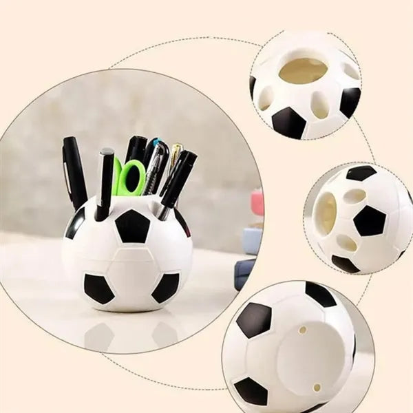 Durable Soccer-Themed Pen Holder Holds Desk Essentials