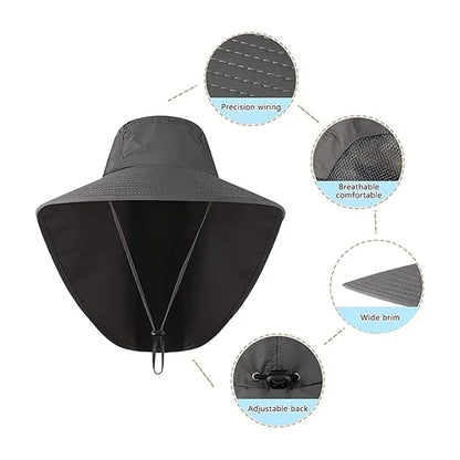 UV Protection Breathable Mesh Adjustable Fit UPF50+ Sun Hat