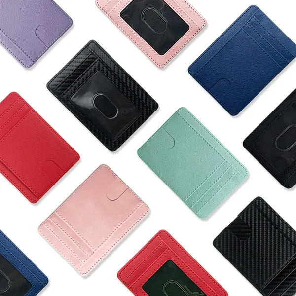 Minimalist Leather Slim Card Holder Wallet RFID Blocking