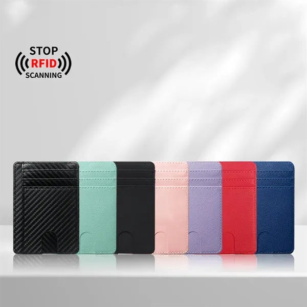 Minimalist Leather Slim Card Holder Wallet RFID Blocking