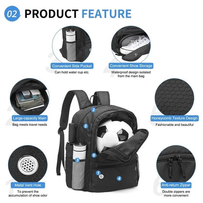 Odor-Proof Waterproof Lining Breathable Football Gear Bag