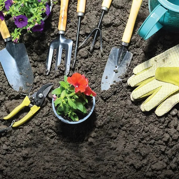 9-Piece Ergonomic Steel Garden Tool Set with Tote Bag