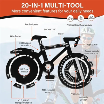20-in-1 Compact Practical Stainless Steel Bicycle Multi-Tool