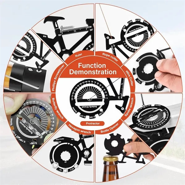 20-in-1 Compact Practical Stainless Steel Bicycle Multi-Tool