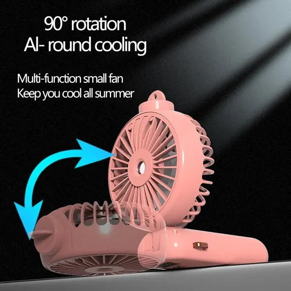 Rechargeable 5 Speeds Tank Handheld Misting Fan