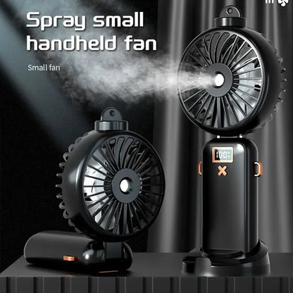 Rechargeable 5 Speeds Tank Handheld Misting Fan