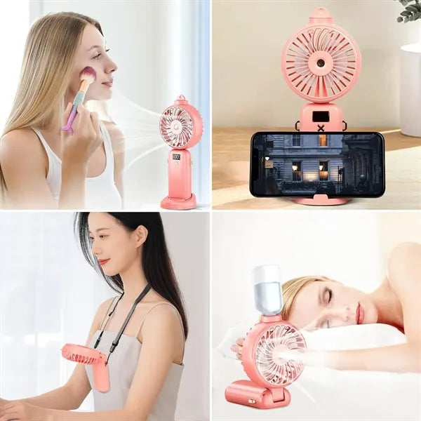 Rechargeable 5 Speeds Tank Handheld Misting Fan