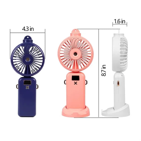 Rechargeable 5 Speeds Tank Handheld Misting Fan