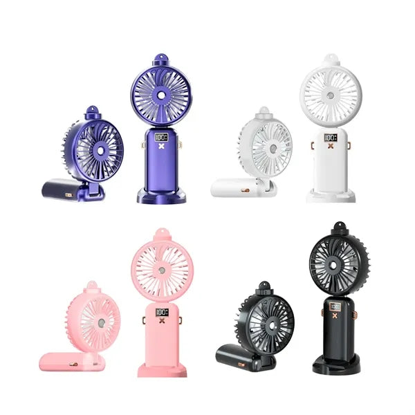 Rechargeable 5 Speeds Tank Handheld Misting Fan